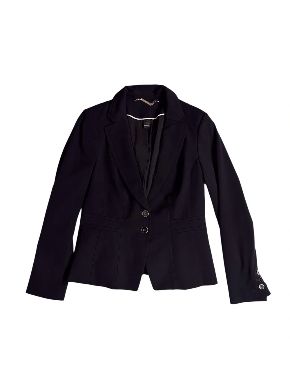 White House Black Market Women's Black Tailored Two-Button Blazer size 6 EUC